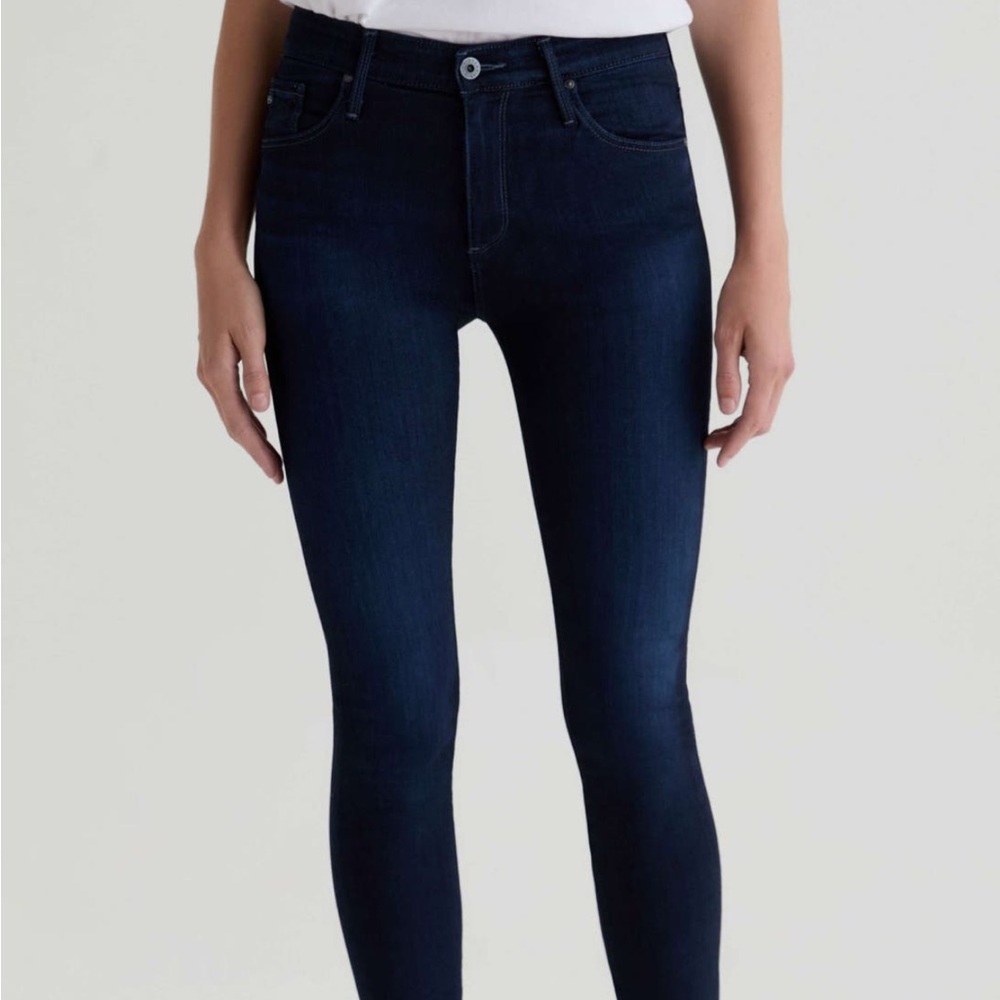 AG Adriano Goldschmied Women's Dark Blue Mid-Rise Skinny Jeans